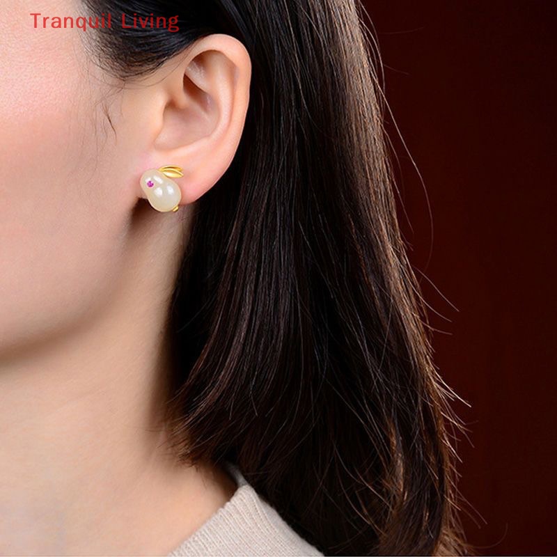 Vòng Tay Ngọc Bích Hình Thỏ hetian Dễ Thương Đơn Giản Cá Tính Quyến Rũ Dành Cho Nữ