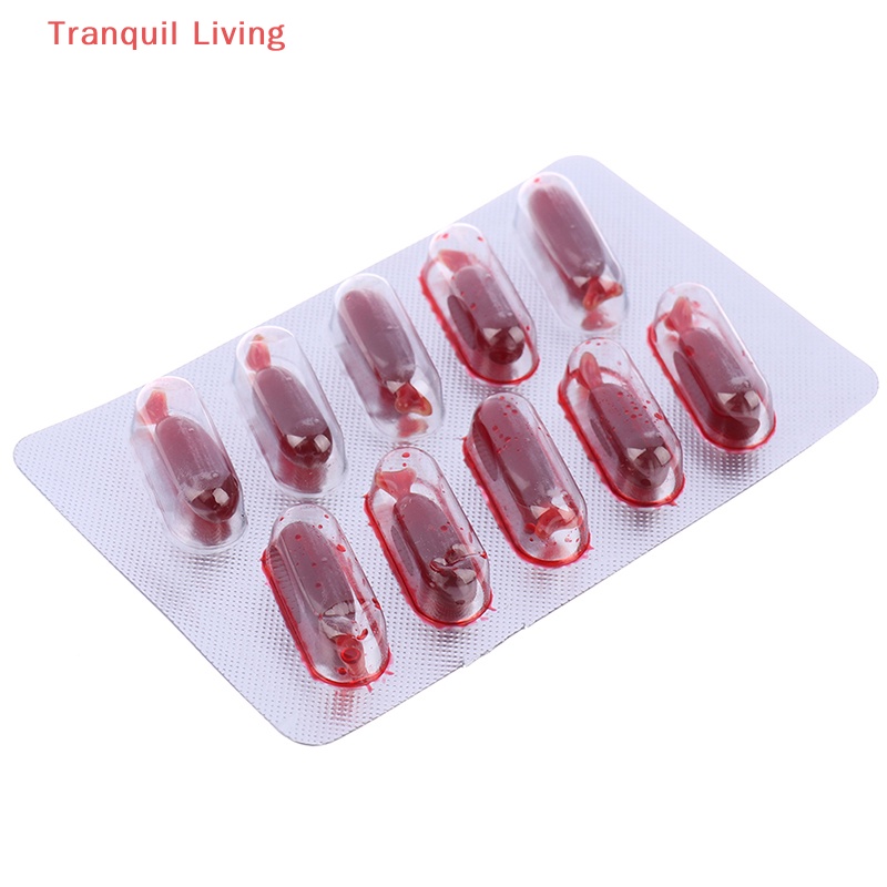 Set 10 Viên Nang Máu Giả Hóa Trang Ma Cà Rồng halloween Kinh Dị Vui Nhộn