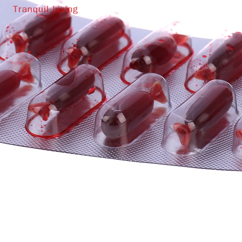 Set 10 Viên Nang Máu Giả Hóa Trang Ma Cà Rồng halloween Kinh Dị Vui Nhộn