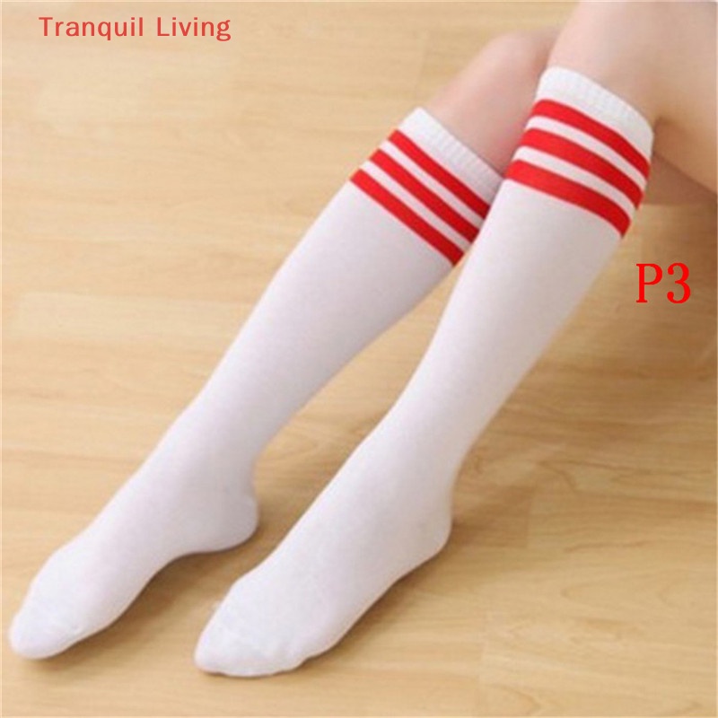 Vớ cotton Cao 3 Sọc Màu Trơn Dành Cho Nữ