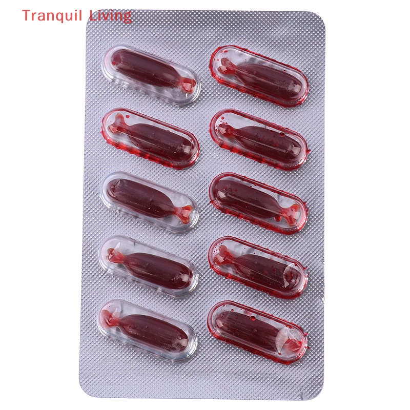 Set 10 Viên Nang Máu Giả Hóa Trang Ma Cà Rồng halloween Kinh Dị Vui Nhộn