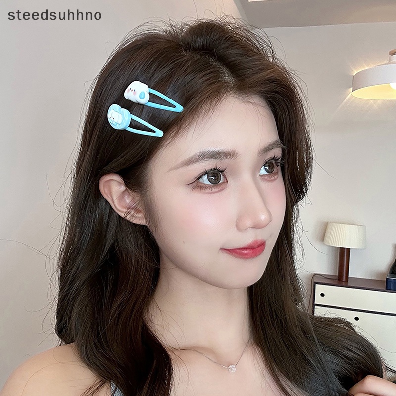 Steedsu Kẹp Tóc Hình Ngôi Sao / Trái Tim Màu Xanh Dương Ngọt Ngào Thoải Mái Thời Trang hhno