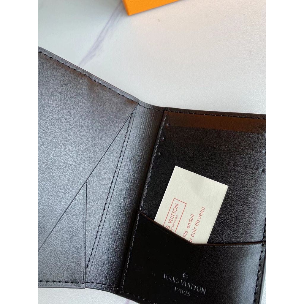 Ví Da Thật 100% Chính Hãng lv / louis vuitton Màu Đen Cho Nam