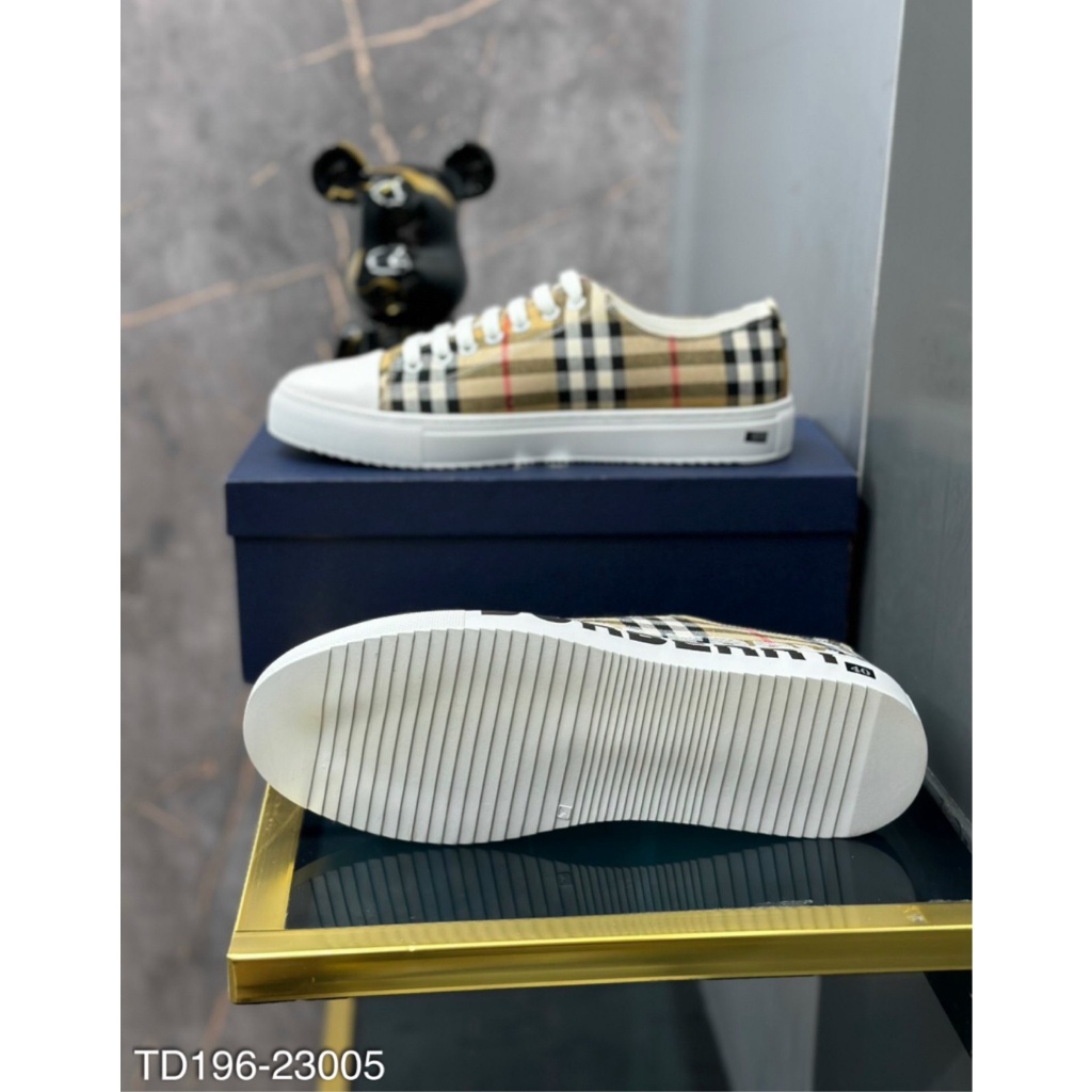 Giày sneakers BBR hoạ tiết basic siêu sang - Giày nam BBR kẻ vàng cao cấp