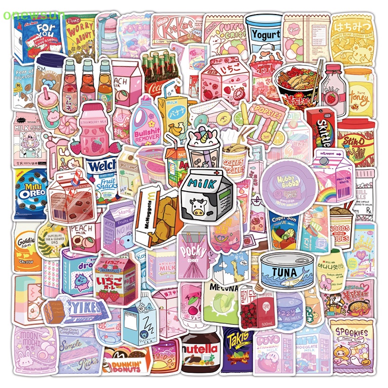 Set 100 sticker Chống Thấm Nước Họa Tiết Hoạt Hình graffiti Dùng Để Trang Trí Vali / Ván Trượt / laptop / Ván Trượt Mới