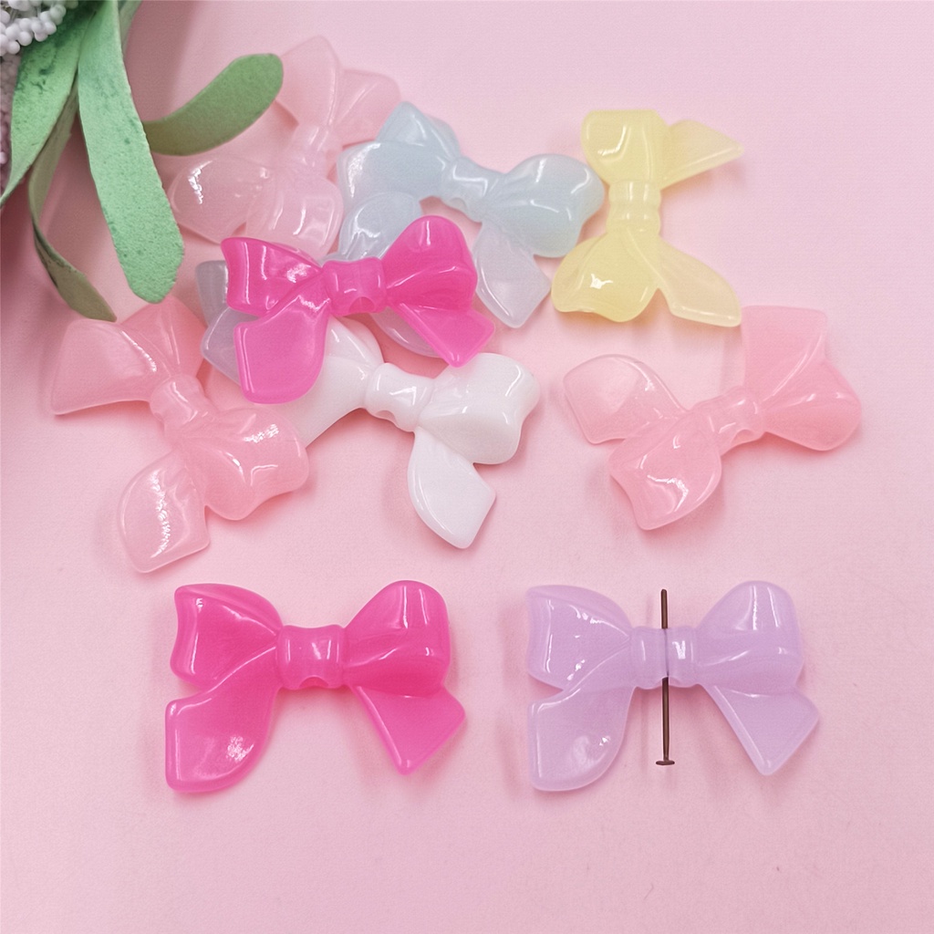 Set 10 Hạt Xâu Chuỗi Hình Nơ 33 * 24mm Làm Trang Sức Thủ Công
