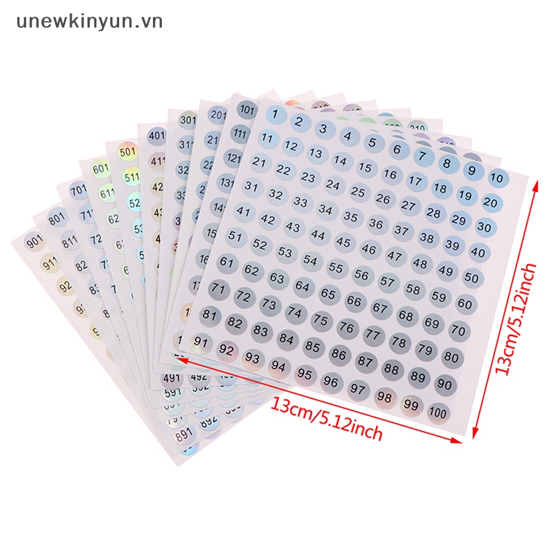 Uu Nhãn Dán Số 1-1000 Hình Tròn Chống Thấm Nước Tự Dính vn