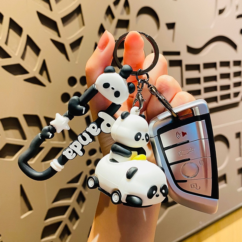 Hoạt Hình Móc Khóa Xe Hơi Hình Gấu Trúc Dễ Thương