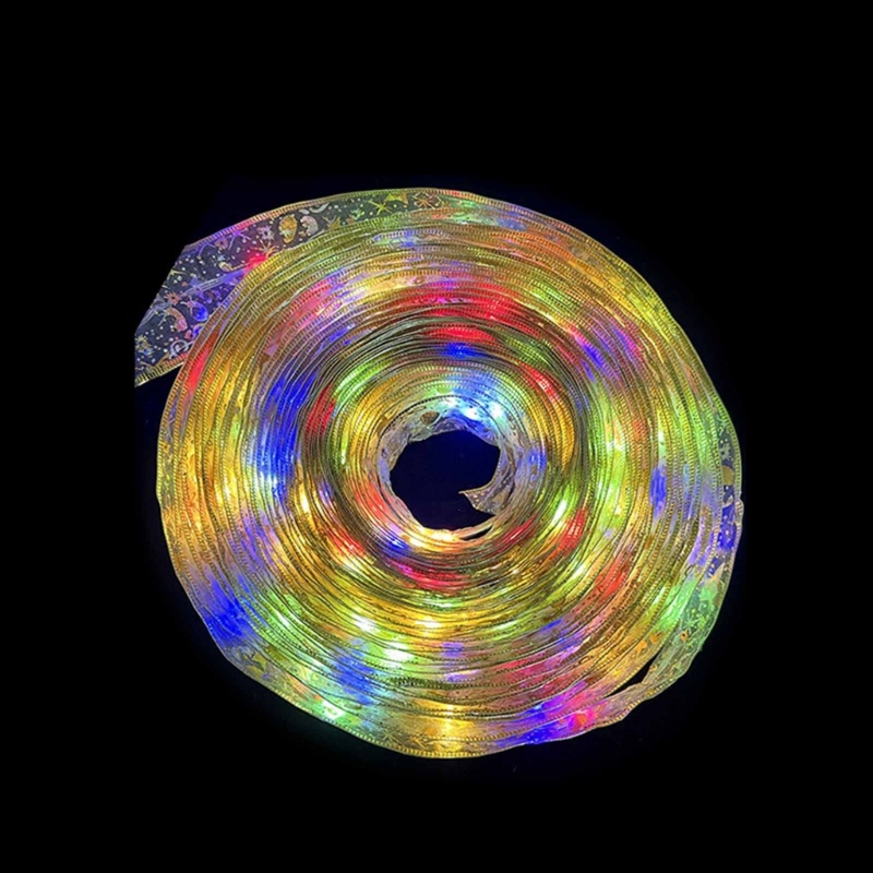 Dây Ruy Băng Đèn led Phát Sáng Trang Trí Cây Thông Noel