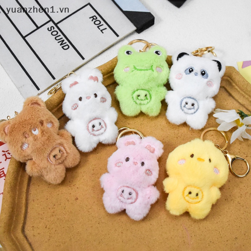 Móc Khóa Hình Gấu Trúc / Thỏ / Ếch Nhồi Bông Dễ Thương vn