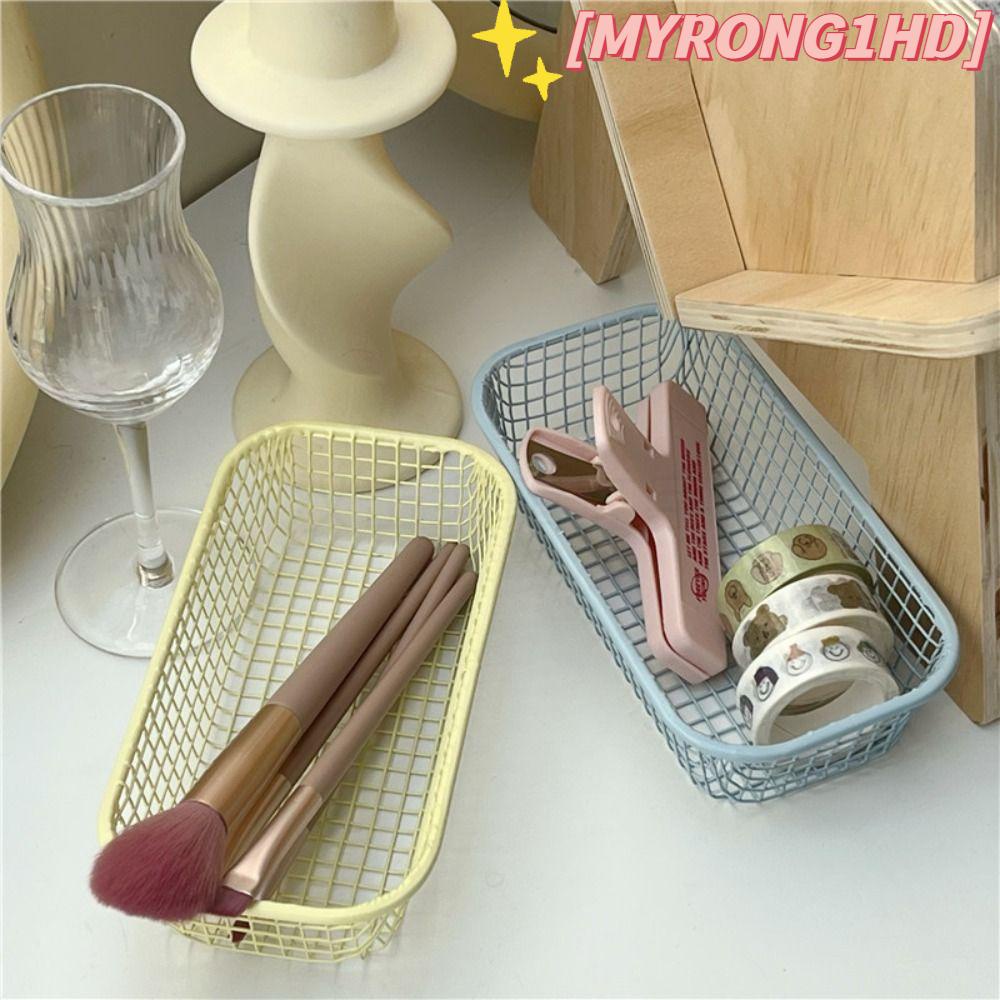 Myrong1hd Giỏ Đựng Đồ Bằng Sắt Màu Vàng Kim Loại Phong Cách Tối Giản Trang Trí Nhà Cửa