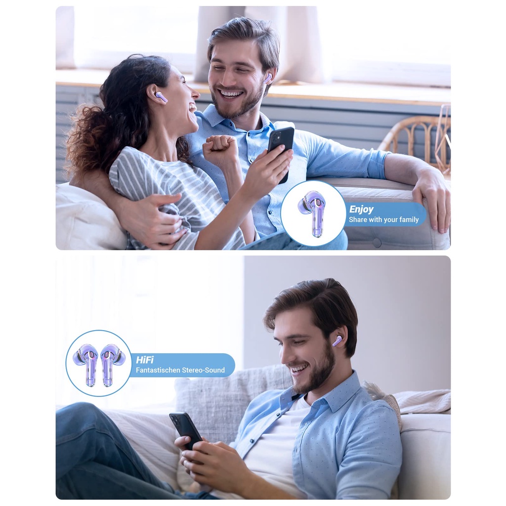 Tai Nghe bluetooth 5.3 Nhét Tai Không Dây mini Màn Hình led Cảm Ứng Kèm Hộp Sạc