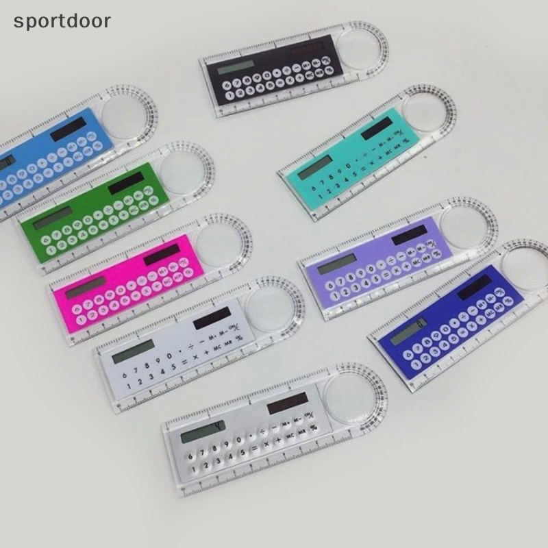 Thước Đo Thẳng mini Siêu Mỏng Có Máy Tính Năng Lượng Mặt Trời 10cm Cho Văn Phòng Trường Học