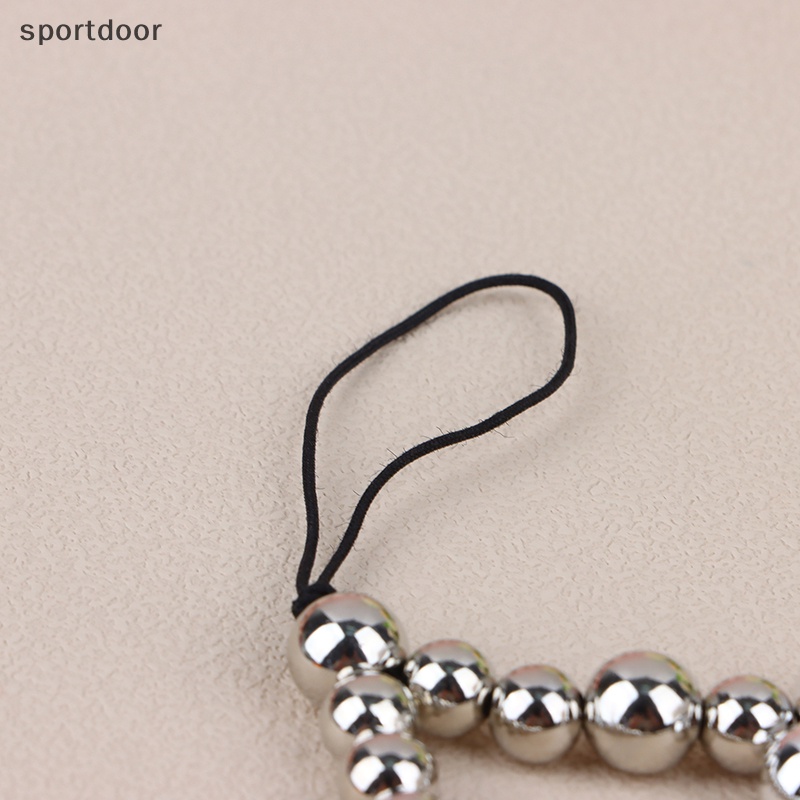 1 Dây Đeo Điện Thoại Ngắn Xỏ Hạt Nhựa Hình Trái Tim Màu Bạc Cho Nam Và Nữ