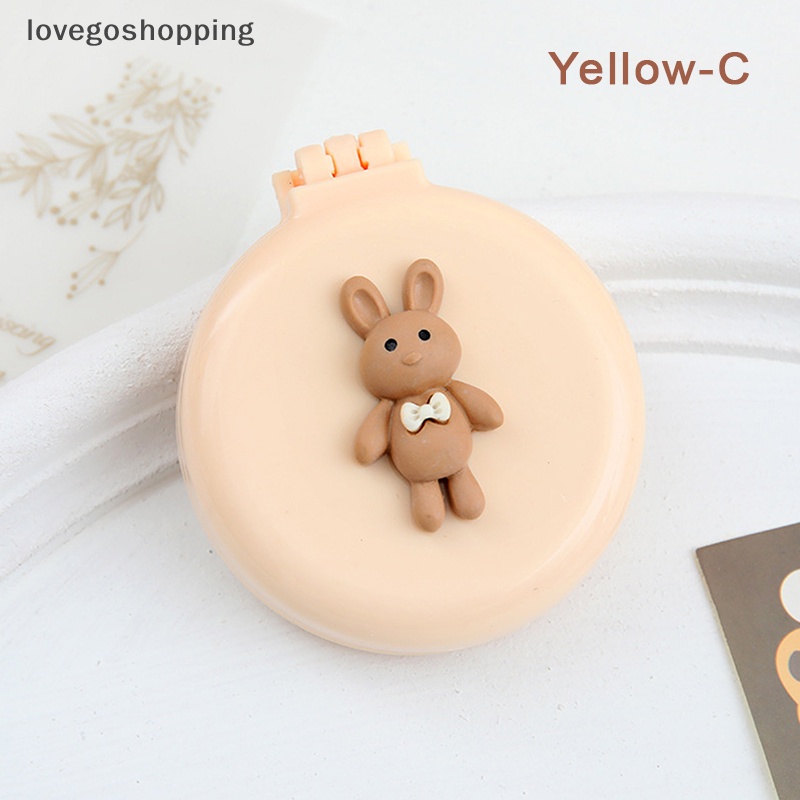 Lược Chải Tóc Mát Xa Nhỏ Gọn Có Gương Hình Gấu / Thỏ Đáng Yêu Có Thể Gập Lại Cho Bé Gái vn
