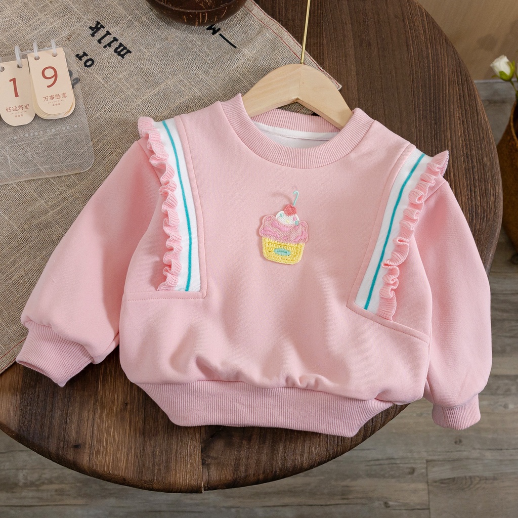 Áo Sweater Cổ Tròn Phong Cách Hàn Quốc Thời Trang Xuân Thu 2023 Cho Bé Gái