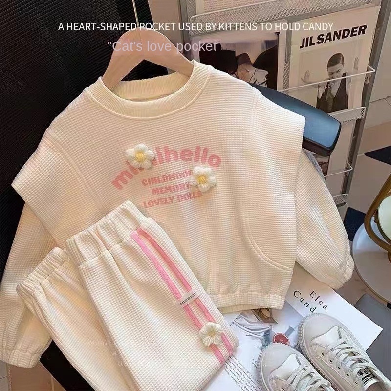 Set Đồ Hai Mảnh Áo Thun In Hình Mèo Phong Cách Hàn Quốc Thời Trang Mùa Xuân Mới 2023 Dành Cho Bé Gái