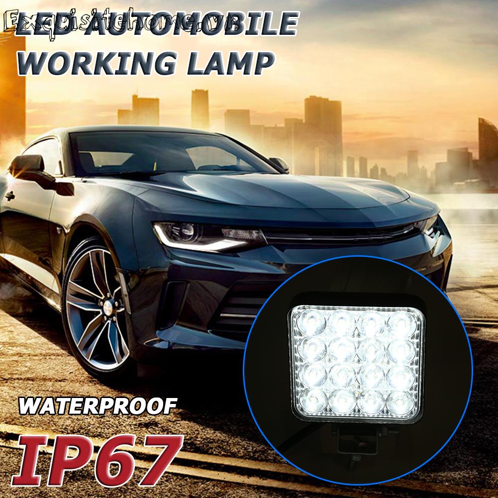 Đèn Led 16 Bóng 48w 2880lm 6500k Hình Vuông Chống Thấm Nước Chuyên Dùng Cho Xe Tải