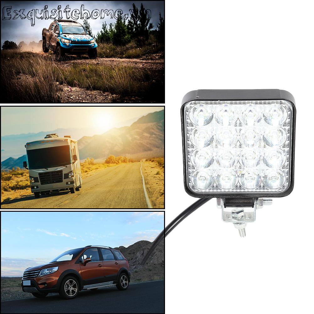 Đèn Led 16 Bóng 48w 2880lm 6500k Hình Vuông Chống Thấm Nước Chuyên Dùng Cho Xe Tải