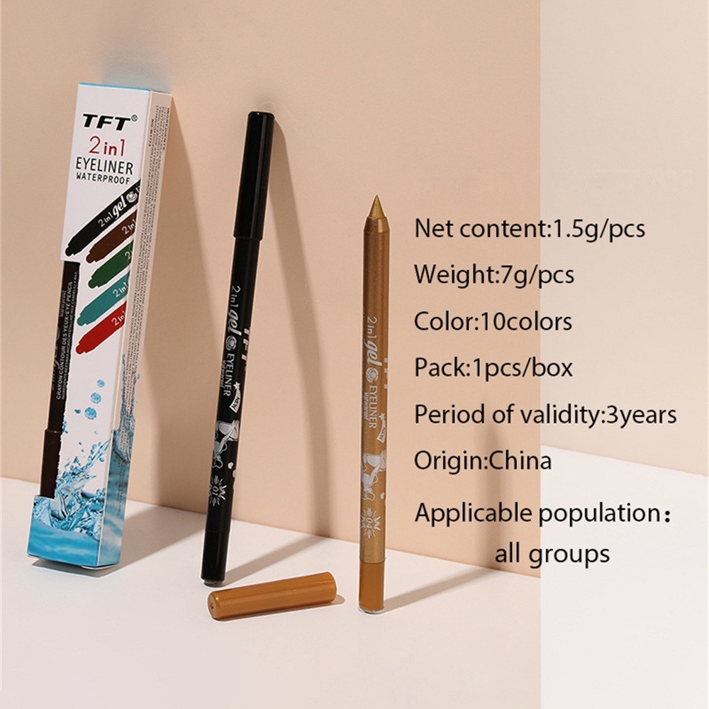 EELHOE Tft 10 Màu Bút Kẻ Mắt Lâu Trôi Sắc Tố Màu Sắc Không Thấm Nước Màu Xanh Đen Trắng Gel Kẻ Mắt Trang Điểm Mắt Mỹ Phẩm Làm Đẹp miiki_vn