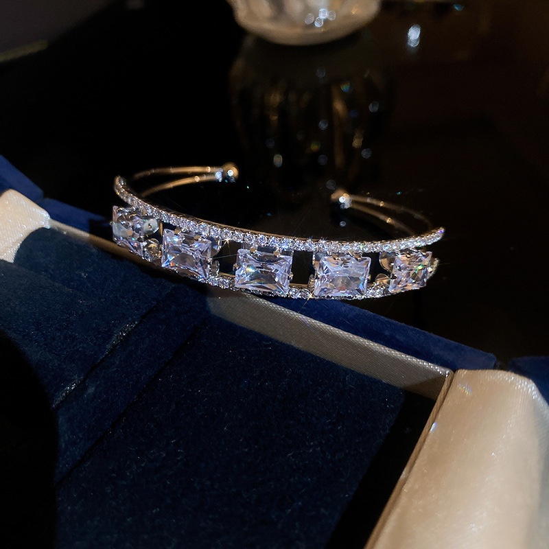 Thời Trang Vòng Tay Hở Đính Đá zircon Hình Nơ Xinh Xắn