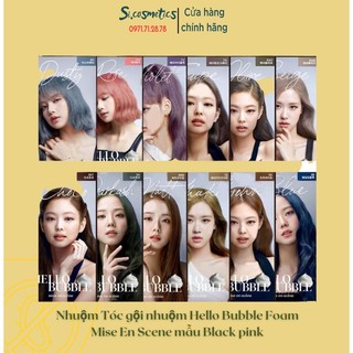 Nhuộm Tóc gội nhuộm Hello Bubble Foam Mise En Scene mẫu Black pink