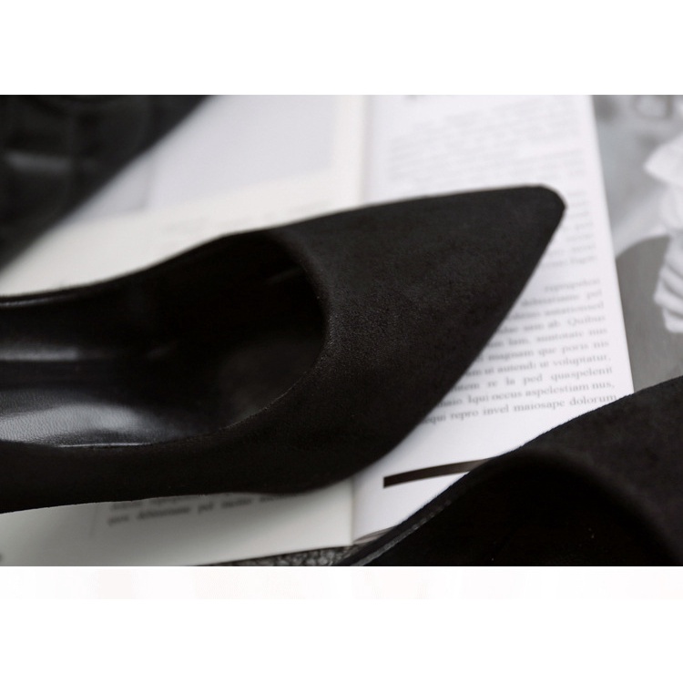 Đen Giày Cao Gót Mũi Nhọn Thời Trang Mùa Thu 2023 Dành Cho Nữ