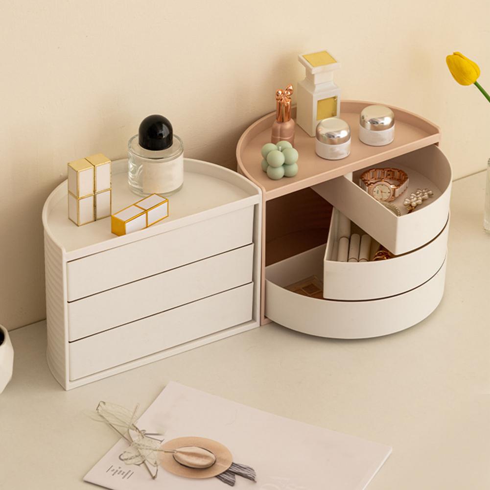Dụng cụ trang điểm Ins Style Xoay 360 độ Thiết kế hình bán nguyệt độc đáo Chống bụi cho bàn phòng tắm Onemore