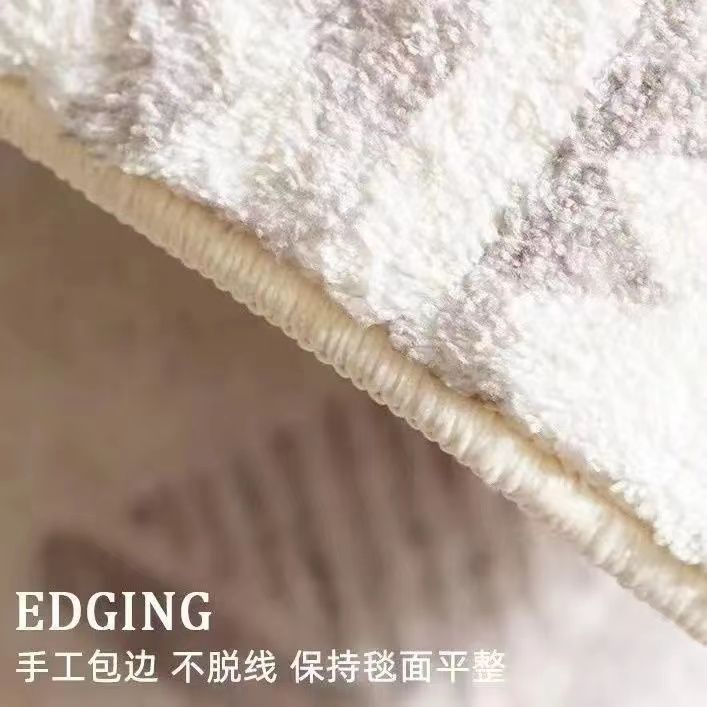 Thảm Lông Lót Sàn Chống Trượt Màu Trắng Đen Đơn Giản