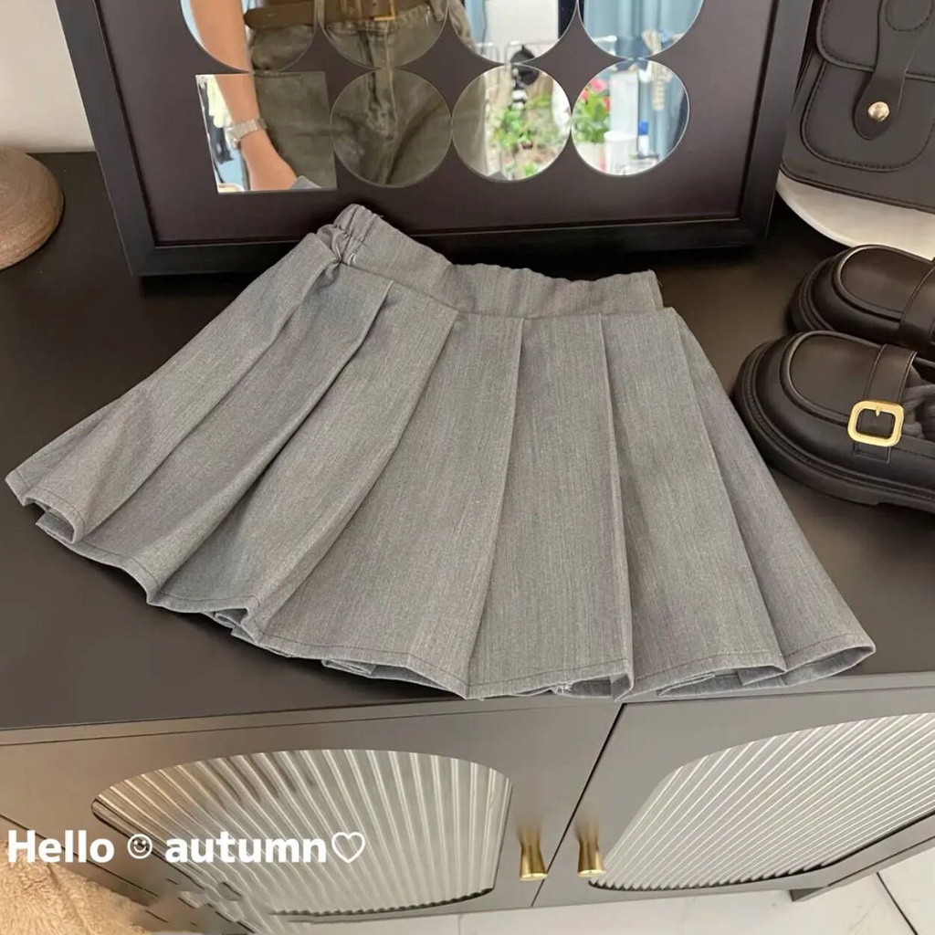 Set Áo Thun Dài Tay Cổ Tròn + Chân Váy Xếp Ly Thời Trang Dành Cho Nữ