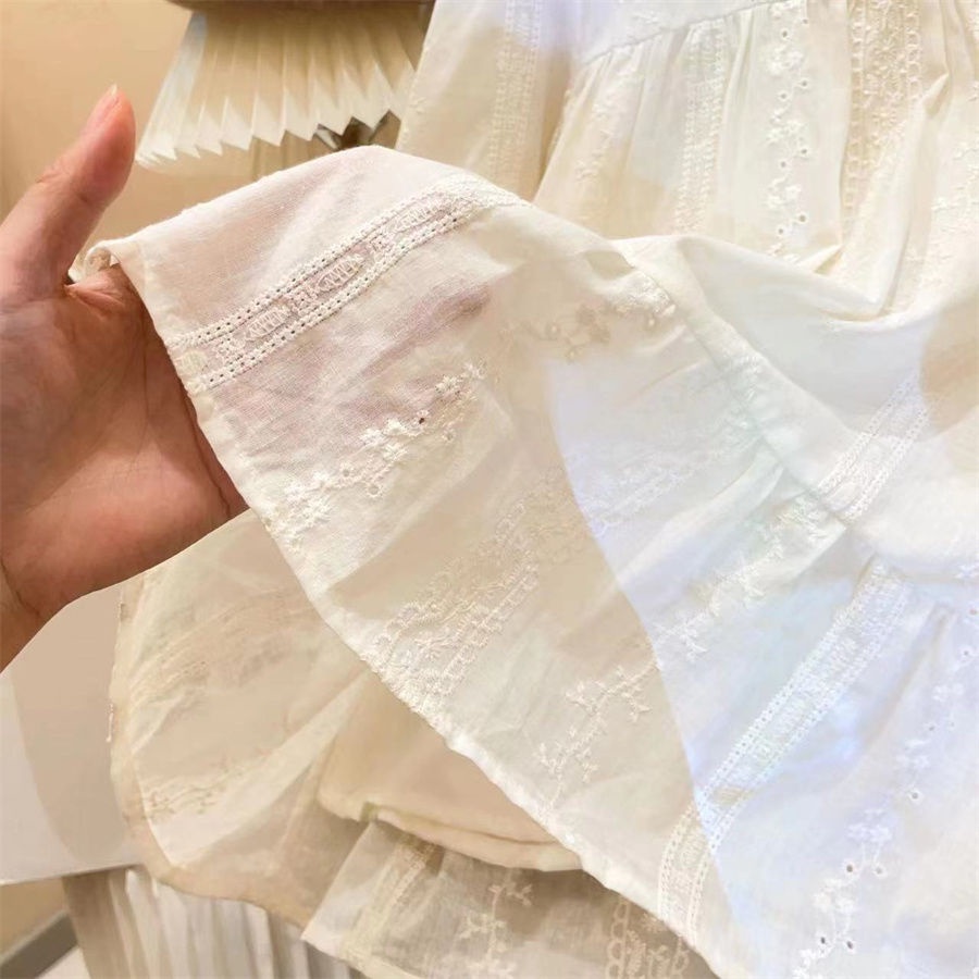 Đầm Công Chúa Tay Dài Phối Ren Dáng Rộng Phong Cách Hàn Quốc Thời Trang Mùa Thu Hàng Mới Dành Cho Bé Gái