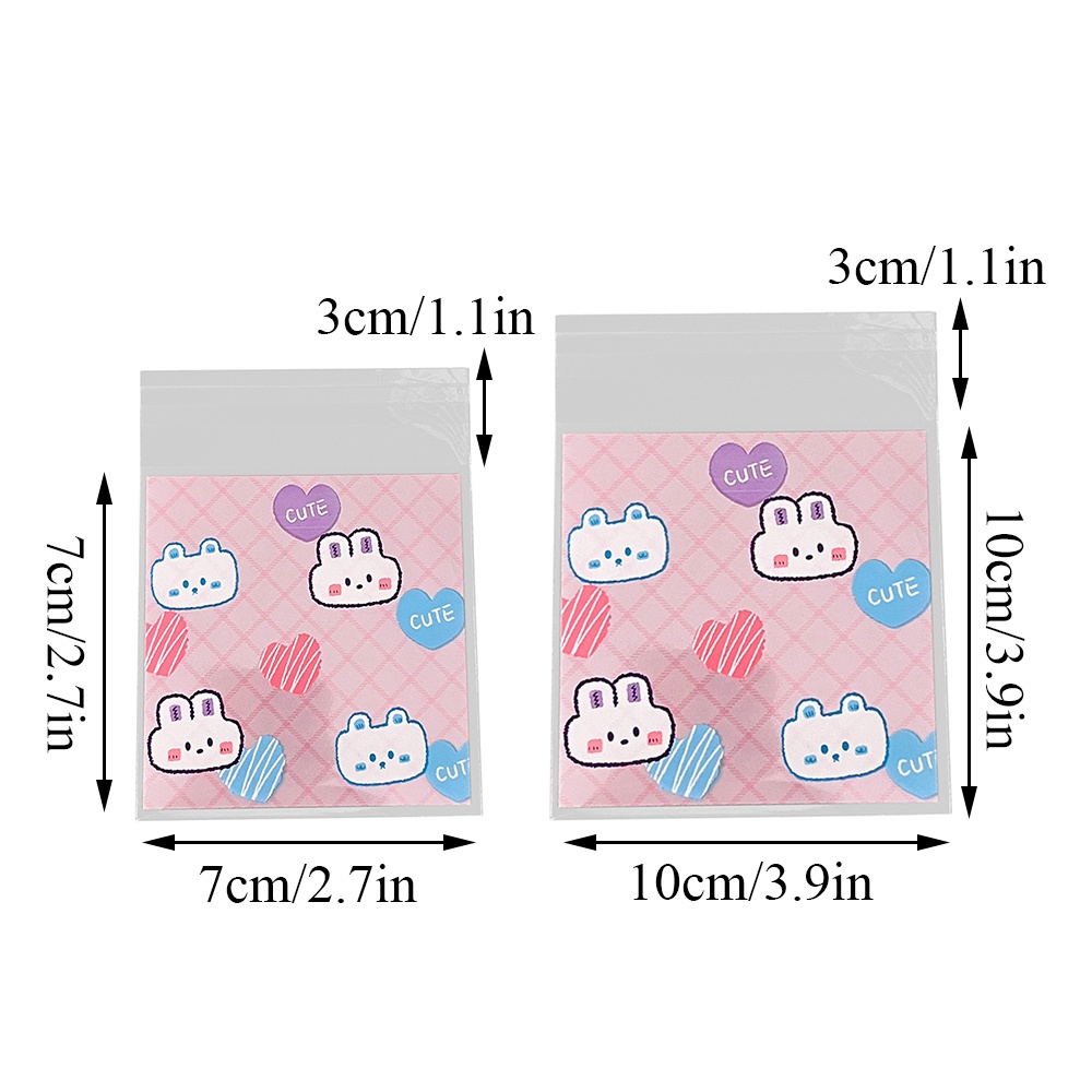 Set 100 Túi Đựng Thẻ Đa Năng Hình Thỏ Dễ Thương