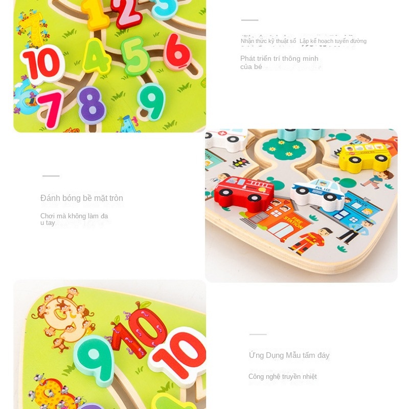 Bộ Đồ Chơi Hạt Gỗ Mê Cung Từ Tính Giúp Phát Triển Trí Thông Minh Giáo Dục Sớm Cho Bé