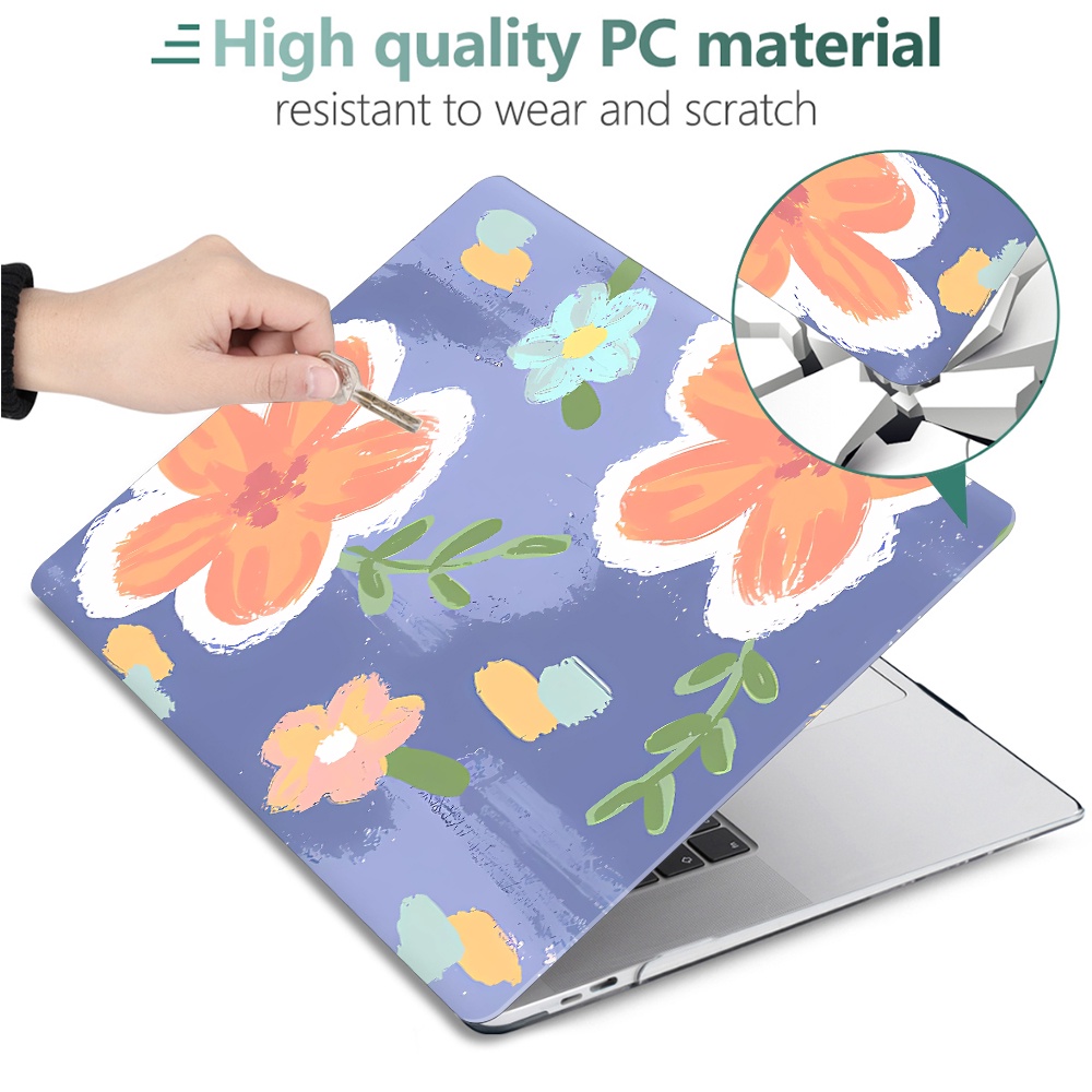 Abstract Flower Print Case With Dust Plug   Keybaord Cover For Macbook M2 Pro Air 13 A2338 A2681 M1 Air A2337 A2179 A1932 2020 2021 Pro 13 14 16 Inch Protective Shell VUK5