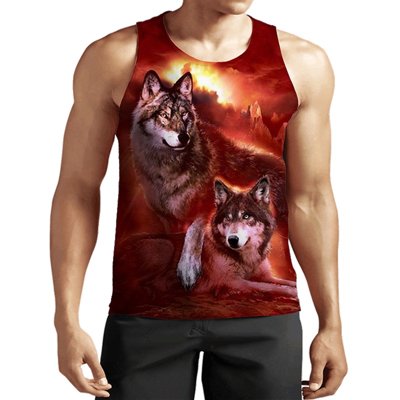 Áo Thun Ba Lỗ unisex In Hình Sói 3d Thời Trang Mùa Hè 2023 Áo Vestllíp vestl