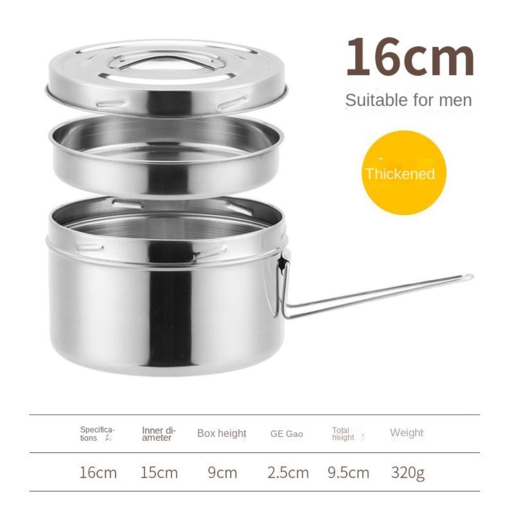KUNHEV Hộp cơm 16cm Bằng Thép Không Gỉ Cách Nhiệt Chống Rò Rỉ
