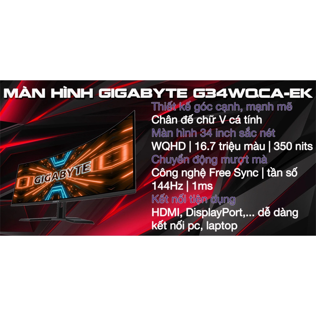 MÀN HÌNH GAMING GIGABYTE G34WQCA-EK