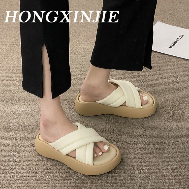 HONGXINJIE  dép sandal nữ dép đi biển dép đế cao Thoải Mái Xinh Xắn   Stylish Thoải mái fashion Cái mới B28G14P 37Z230910