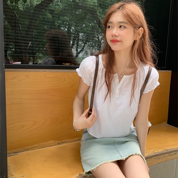 Áo Kiểu Tay Phồng Thời Trang Mùa Hè Xinh Xắn Cho Nữ