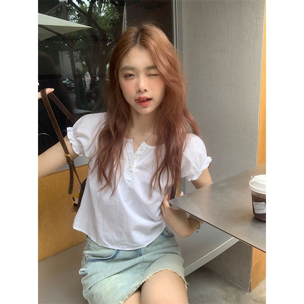 Áo Kiểu Tay Phồng Thời Trang Mùa Hè Xinh Xắn Cho Nữ