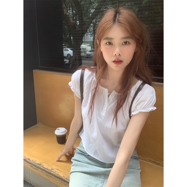 Áo Kiểu Tay Phồng Thời Trang Mùa Hè Xinh Xắn Cho Nữ