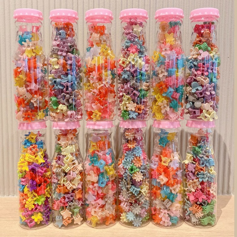Set 100 Kẹp Tóc Hình Hoa / Ngôi Sao Dễ Thương Cho Bé Gái