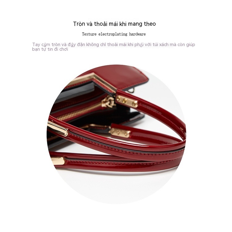 Túi Xách Tay Bằng Da Thời Trang Đơn Giản Dành Cho Phụ Nữ Trung Niên