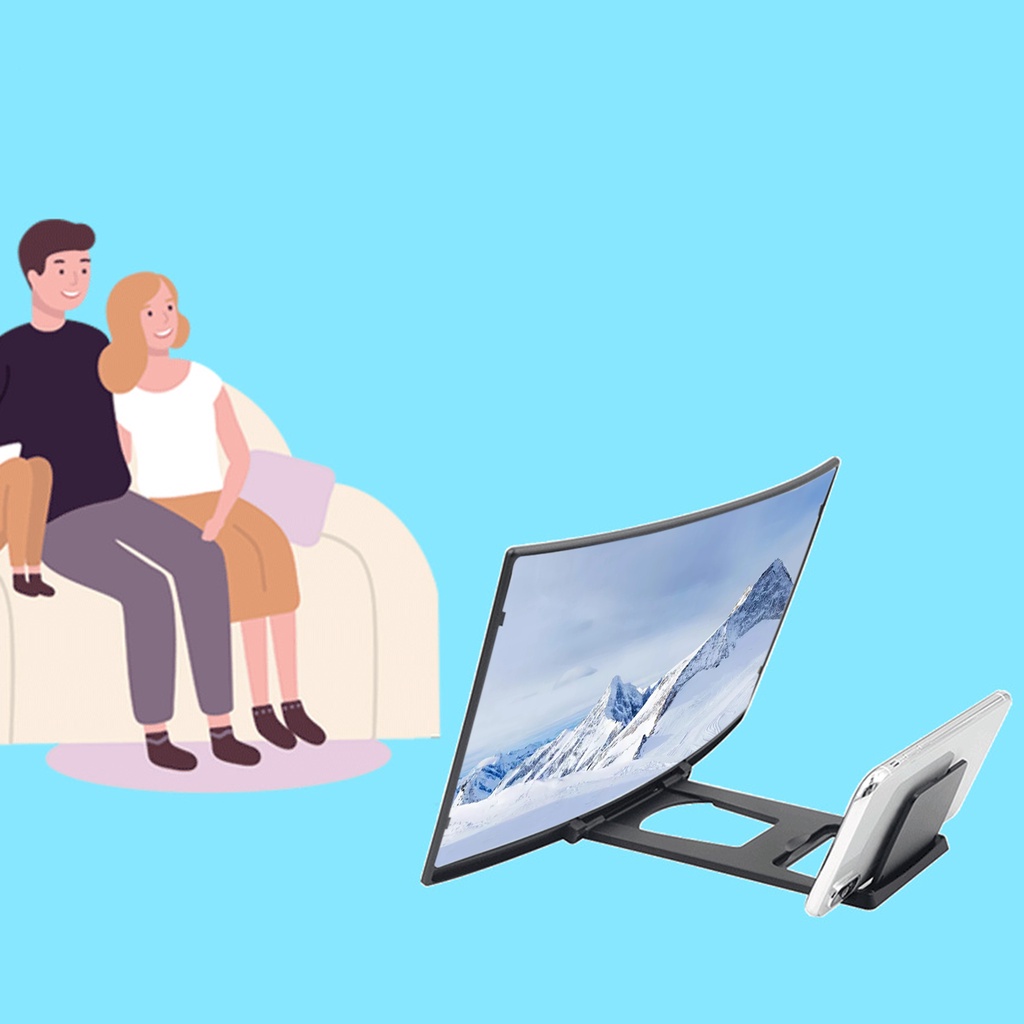 Kính Lúp Phóng Đại Màn Hình Cong 12 inch 3d Có Thể Gập Lại Cho Điện Thoại Di Động