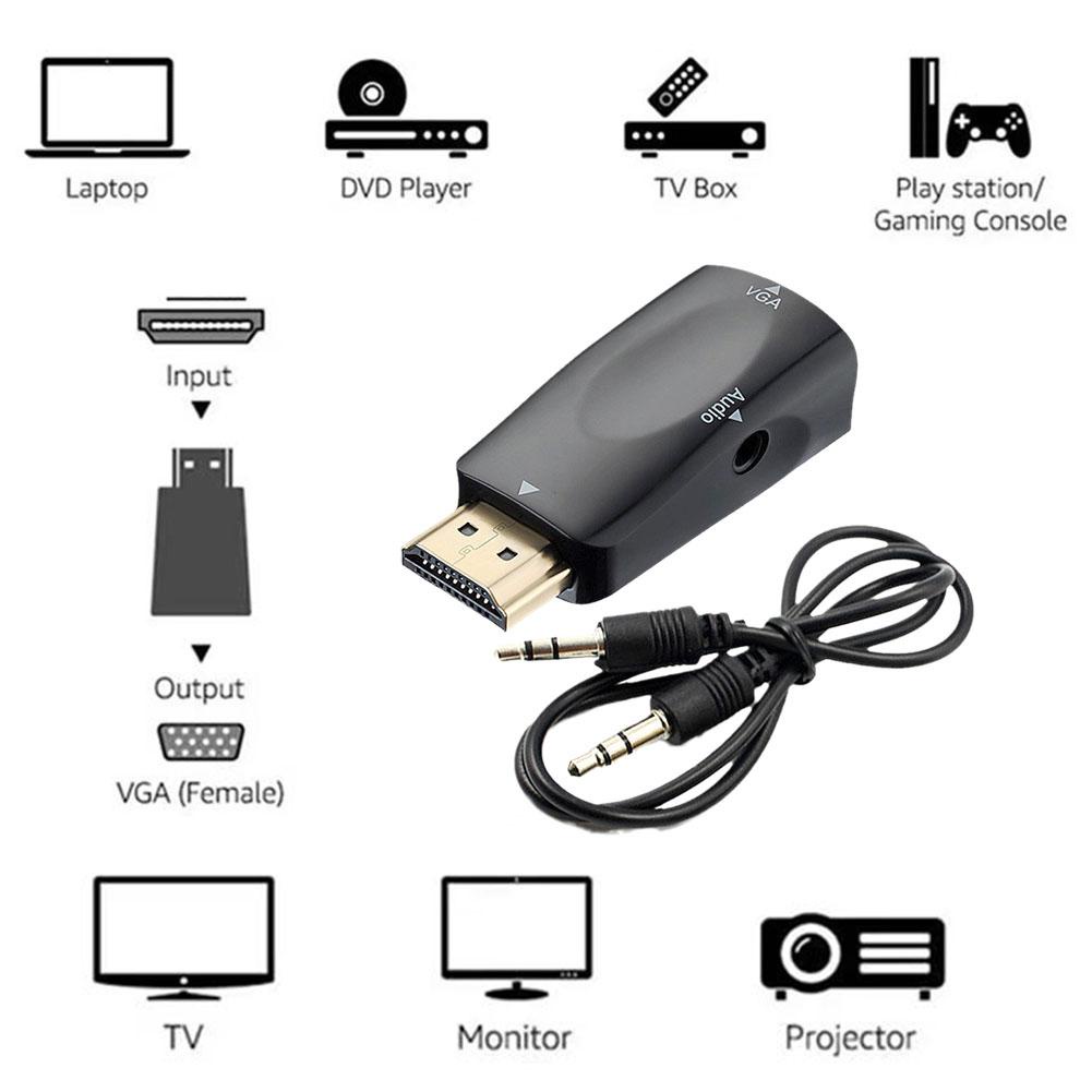 Dây Cáp Chuyển Đổi hdmi Sang vga 3.5 mm jack audio hd d6x8