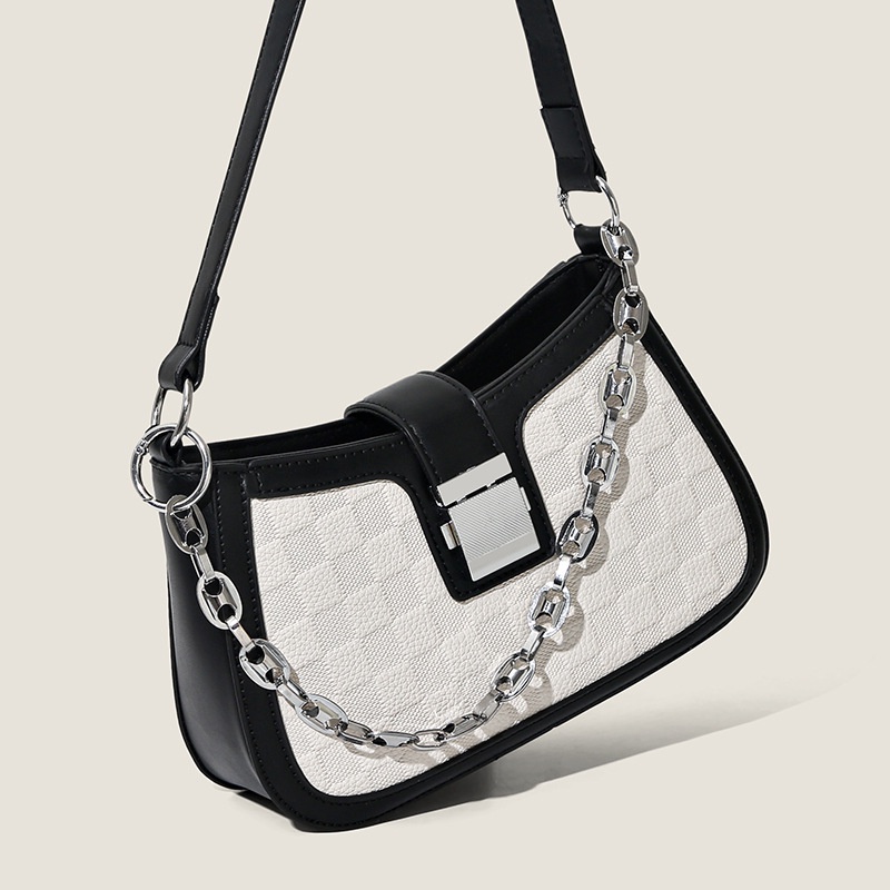 IELGY Túi Xách Màu Trắng Đen Dễ Phối Đồ Thời Trang Cho Nữ