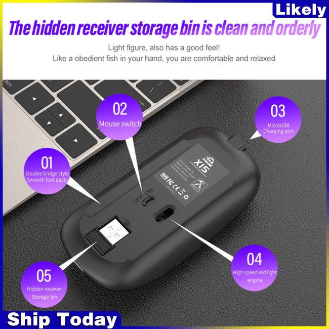 Chuột bluetooth Không Dây x15 Hình Môi Có Thể Sạc Lại Bằng Cổng usb Cho pc / Máy Tính Bảng / Laptop