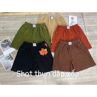 Quần sọt thun xốp nữ nhiều màu lưng thun đính logo hàng đẹp