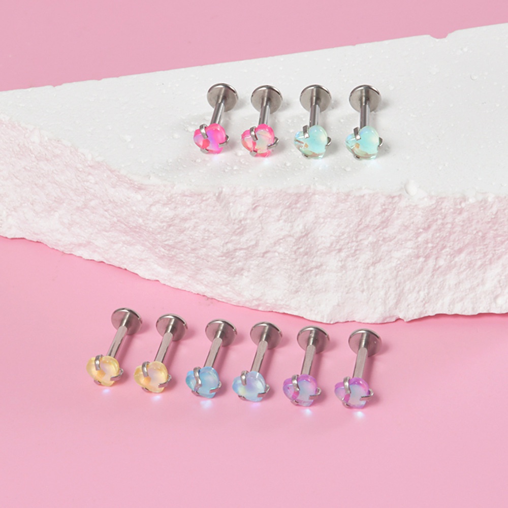 1 Chiếc Bông Tai Titan g23 Đính Đá cz Hình Đôi Môi