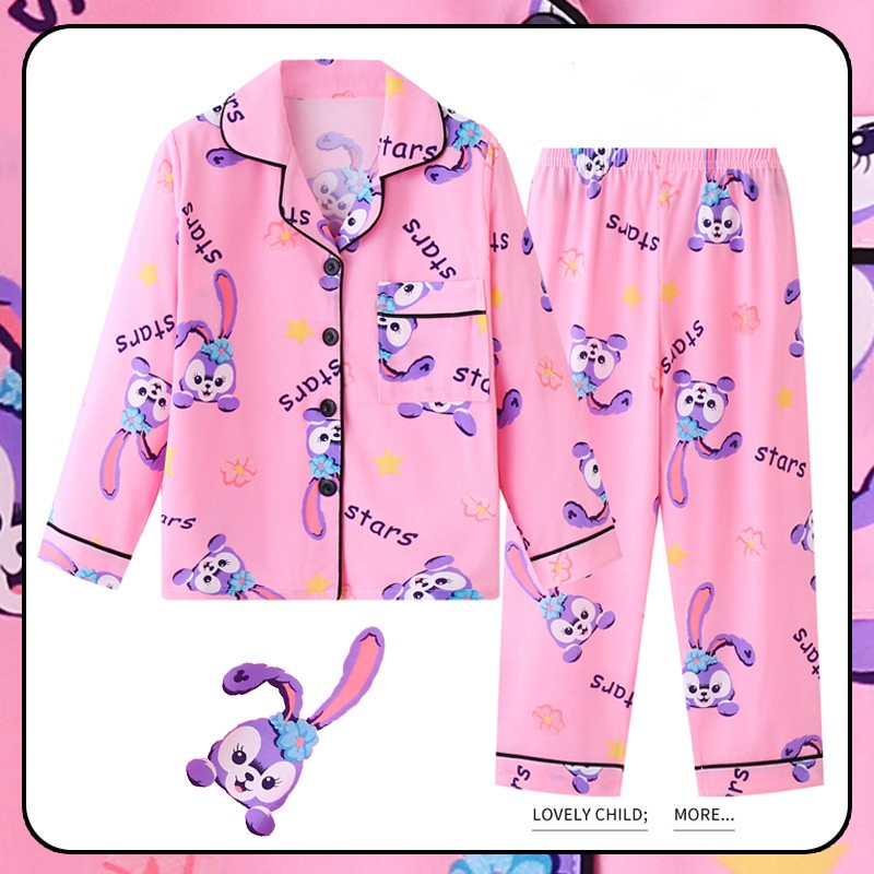 Bộ Đồ Ngủ Pijama Tay Dài In Hình kuromi cinnamoroll melody Dễ Thương Cho Bé Gái Từ 3-16 Tuổi